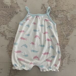 Kissy Love Bubble Size 12-18mo Whale Print Baby Romper